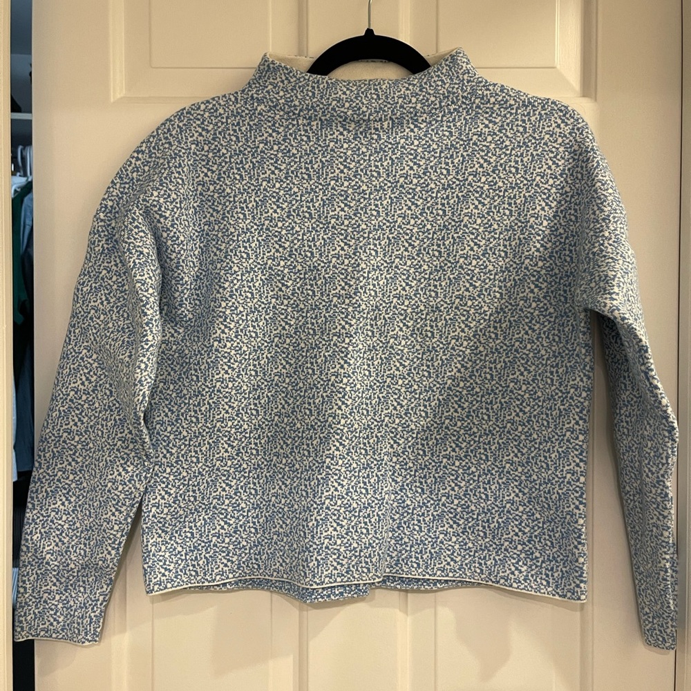 & Other Stories Blue and White Mock Neck Sweater Size XS